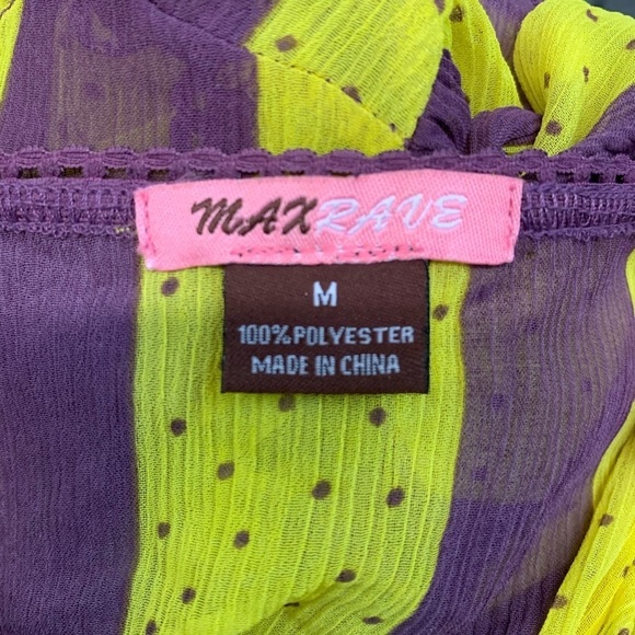 Max Rave Top Polka Dots, Stripes, Flutter Sleeves - Picture 4 of 4